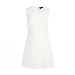 Alice + Olivia Kelsey Asymmetrical Mini Dress in Off White